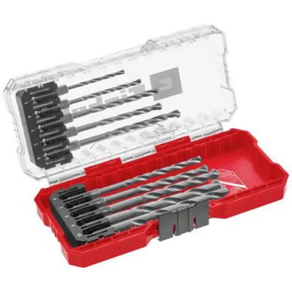 image of Einhell 108743 Tool steel Masonry twist drill bit set 10 Piece 3 mm, 4 mm, 5 mm, 6 mm, 7 mm, 8 mm, 9 mm, 10 mm 1 Set 108743