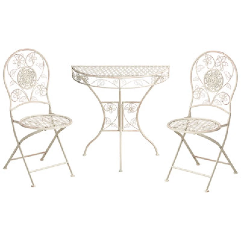 Image of Beliani Bistro Set Yaviza Metal Light Beige