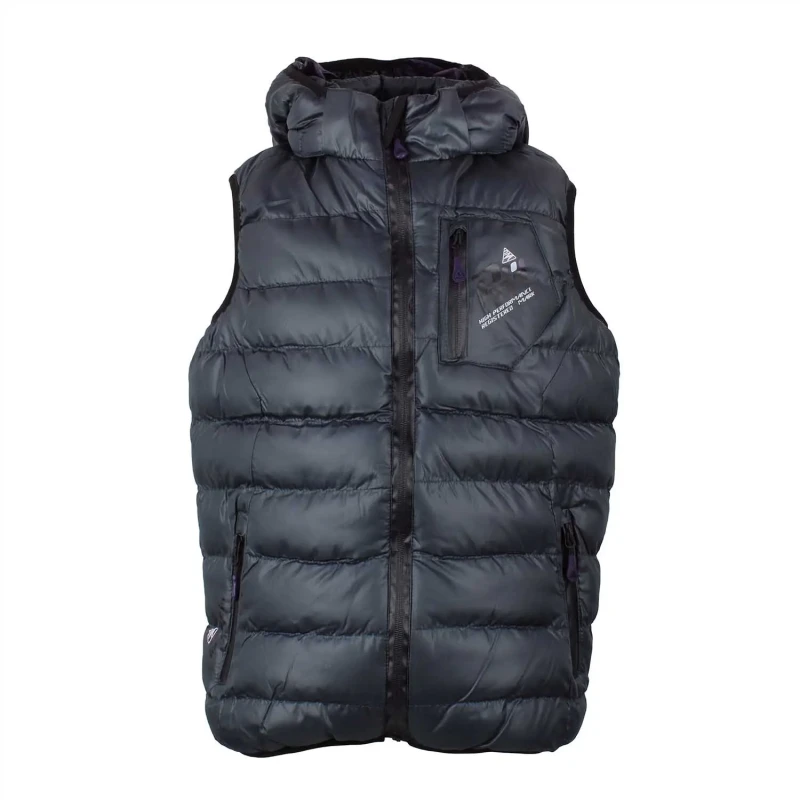 Image of Peak Mountain Children's sleeveless ski jacket Peak Mountain Ecarti Noir Male 12 ans ECARTI/10-16/YL/B-CARBONE