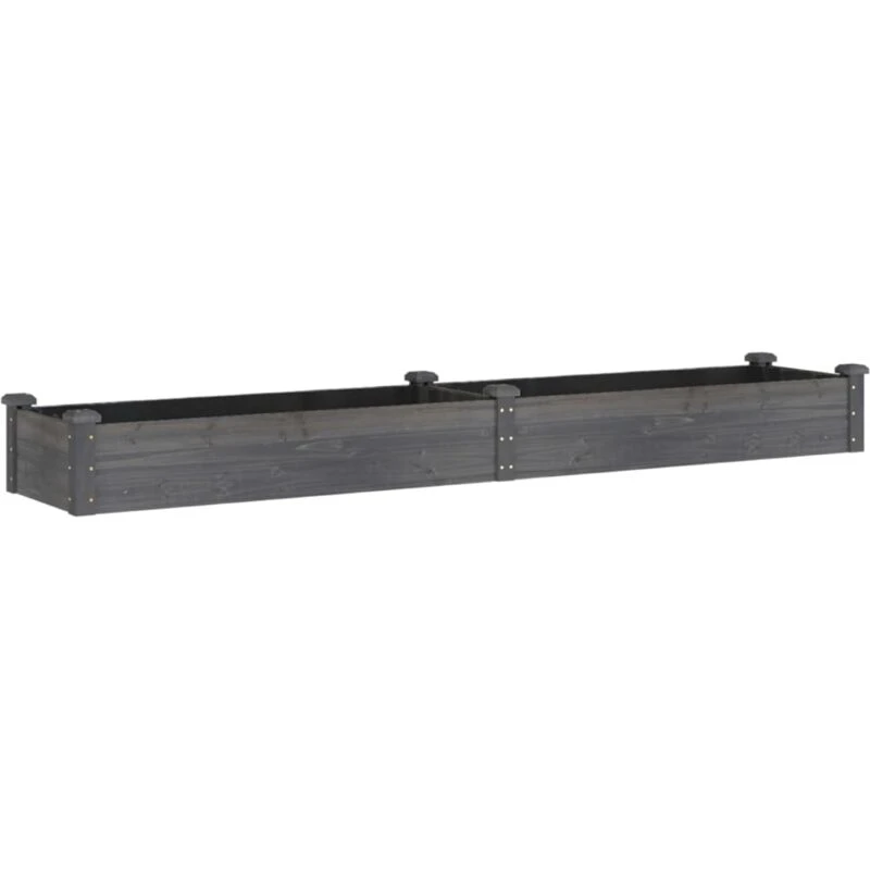 Image of VIDAXL Garden Raised Bed with Liner Grey 240x45x25cm Solid Wood Fir Vidaxl 8720845824259