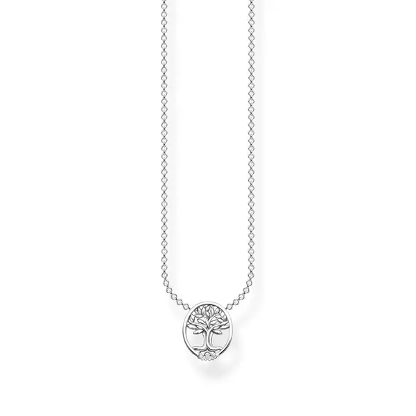 Image of Thomas Sabo Charm Club Charming Sterling Silver Tree Of Love White Nec