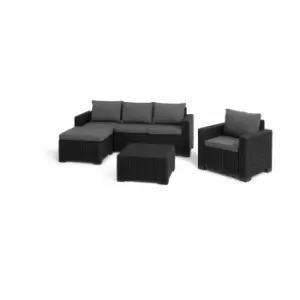 image of Keter 4 Seater California Corner Set And Table Graphite