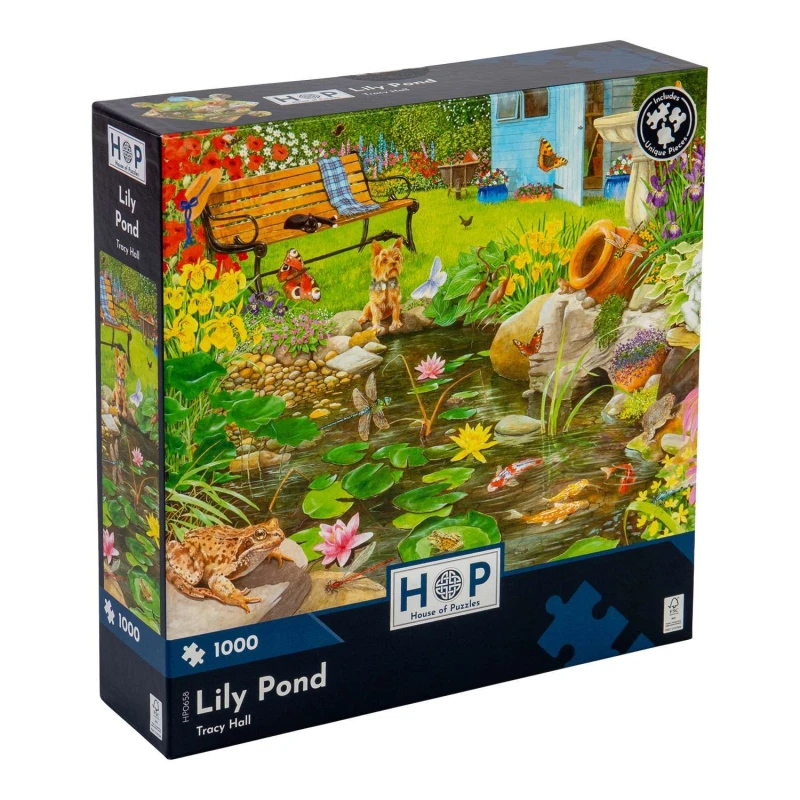 Image of The House Of Puzzles Lily Pond, 1000 Piece Jigsaw Puzzle Multicolor Unisex