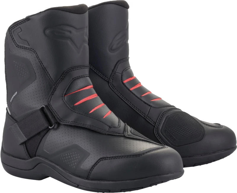Image of Alpinestars Ridge V2 Waterproof Motorcycle Boots, black-red, Size 42 for Men