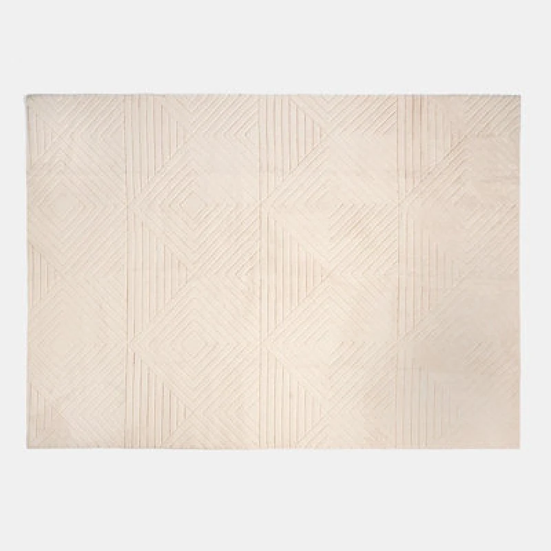 Image of OHS OHS Geometric Non Slip Tufted Hallway Rug Floor Carpet in Stone Size: 120cm x 170cm Stone 120cm x 170cm Unisex 5027434231515