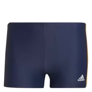 Image of adidas Fit 3 Stripe Swimming Boxers Mens - Blue