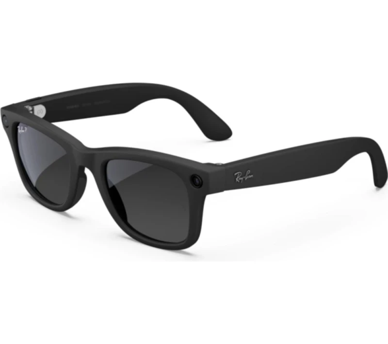 Image of RAY-BAN Meta Wayfarer (Gen 2) Glasses - Matte Black with Polarised Gradient Graphite Lenses, Large 8056262721421