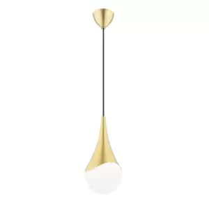 image of Hudson Valley Lighting Ariana 1 Light Small Pendant in Aged Brass