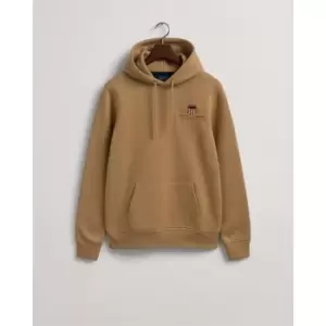 Image of Gant Gant Arc Shield Hoodie Mens - Brown