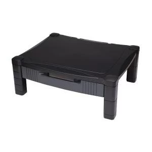 image of Contour Ergonomics Adjustable Monitor Stand with Drawer Black CE77685