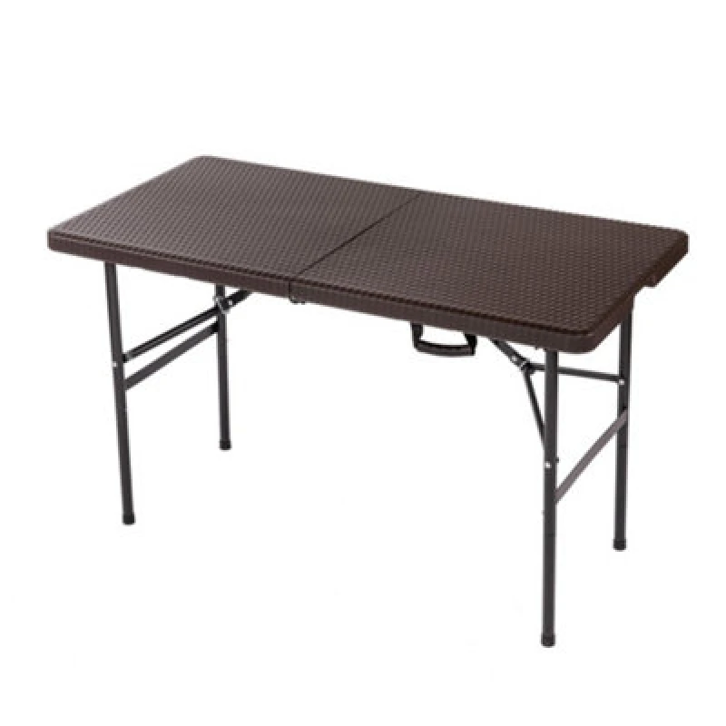 Image of Oypla 4ft 1.2M Folding Heavy Duty Outdoor Rattan Trestle Party Garden Table