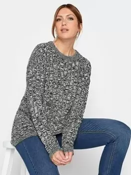 Image of Long Tall Sally Mono Twist Cable Jumper, Black, Size 10-12, Women