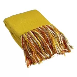 Image of Mala Faux Mohair Throw Ochre
