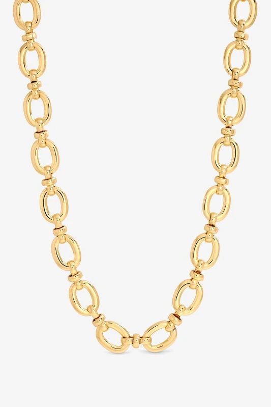 Image of Jon Richard Womens Gold Plated Open Link Necklace Gold Female One Size