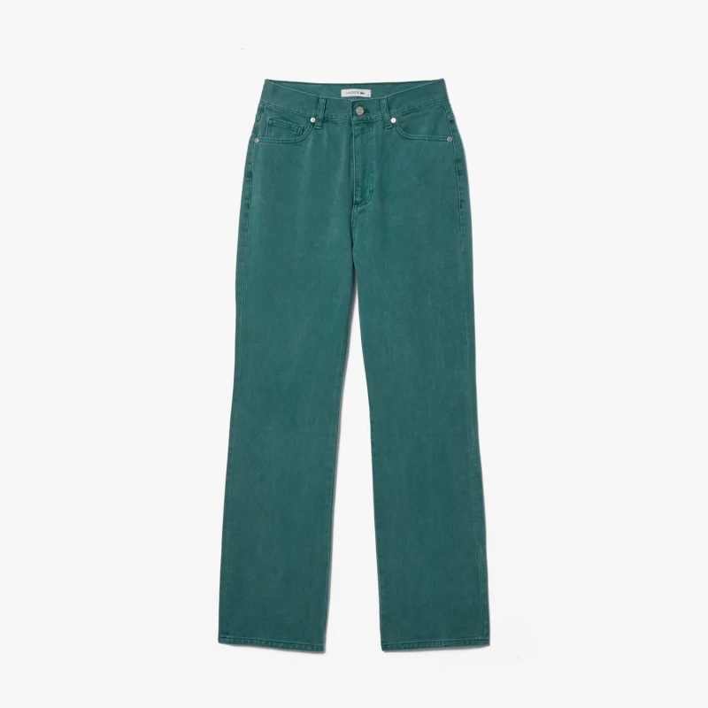 Image of Lacoste Straight Leg Natural Dye Denim Jeans Green female 25R
