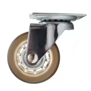 50mm 35kg Plastic Swivel Castor Wheel Furniture Caster - Colour Brown - Pack of 1