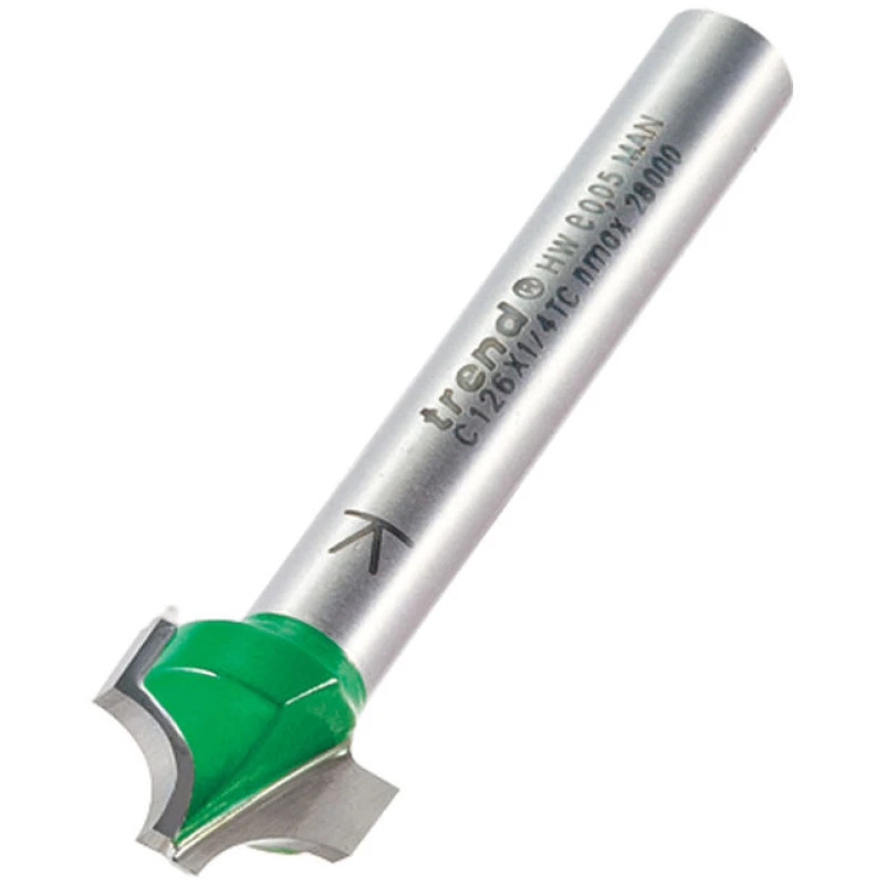 Image of Trend CRAFTPRO Rounding Over Router Cutter C126X1/4TC Diameter Cut: 12.7mm