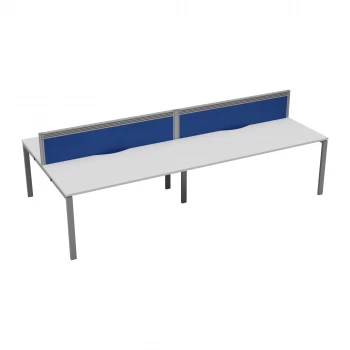 image of CB 4 Person Bench 1400 x 780 - White Top and Silver Legs