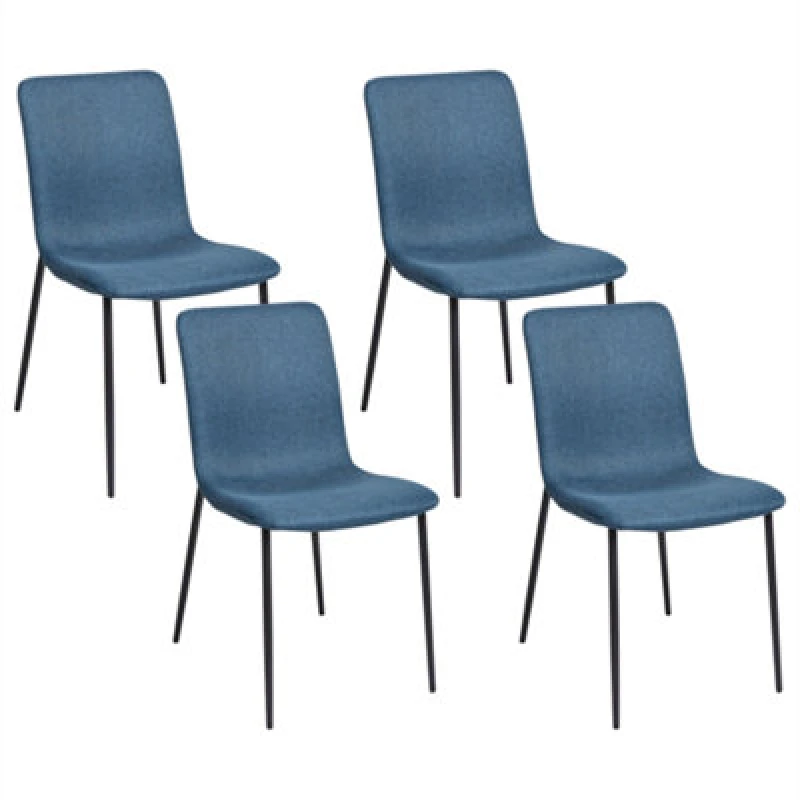 Image of Beliani Set Of 4 Dining Chairs Glendive Dark Blue