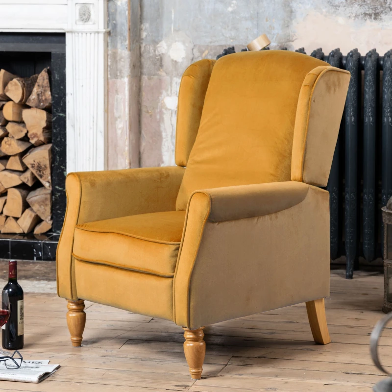 Image of Artemis Home Barksdale Recliner Armchair in Yellow Yellow Unisex