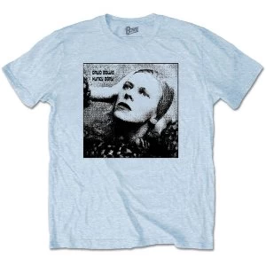Image of David Bowie - Hunky Dory Mono Unisex Large T-Shirt - Blue