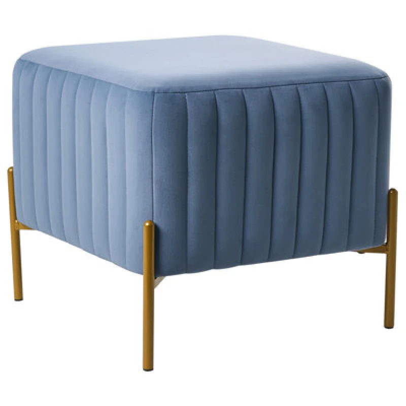 Image of Beliani Footstool Utah Velvet Blue