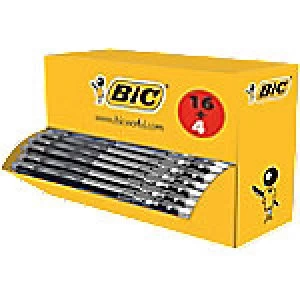 image of BIC Gel-ocity Retractable Rollerball Pen with Grip Medium 0.4mm Black Pack of 20