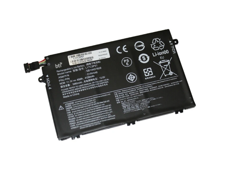 Image of BTI BTI Replacement 3 cell battery for Lenovo ThinkPad E14 E15 E480 E485 E490 E495 E580 E585 E590 E595 replacing OEM part numbers 01AV445 01AV446 01AV