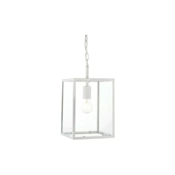 Image of Endon Collection Lighting - Endon Lighting Hadden - Pendant Matt Chalk White Paint & Clear Glass 1 Light Dimmable IP20 - E27