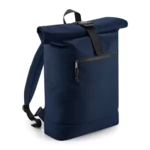 image of Bagbase Rolled Top Recycled Backpack (One Size) (Navy)