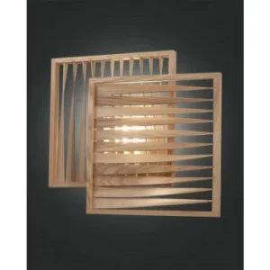 Image of Fabas Luce Loft Integrated LED Wall Light Ash Wood Glass