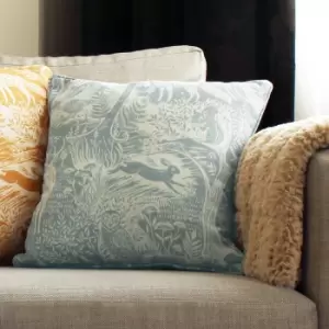 Image of Woodland Scandi Cushion Duck Egg, Duck Egg / 43 x 43cm / Polyester Filled