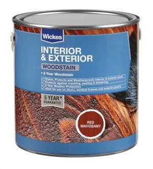 Image of Wickes Woodstain - Red Mahogany 2.5L