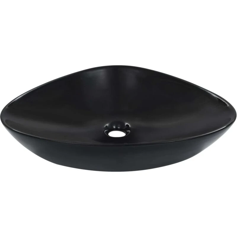 Image of vidaXL Wash Basin 58.5x39x14cm Ceramic Black 143902