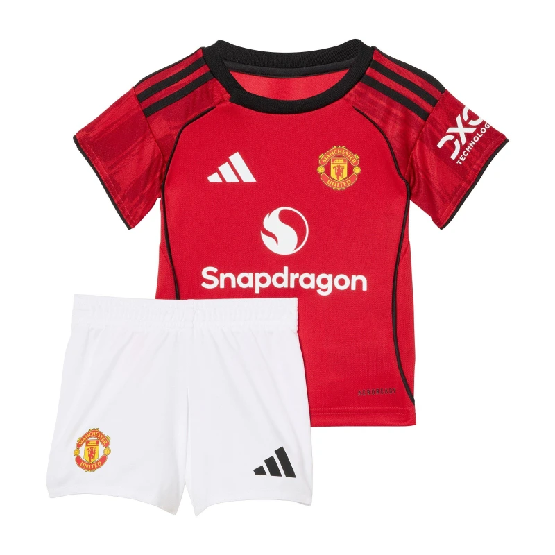 Image of adidas Manchester United Home 2025 2026 Minikit Babies Domestic Replica Minikits 6-9 Months Red 37867908065