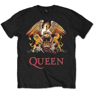 Image of Queen - Classic Crest Unisex Large T-Shirt - Black