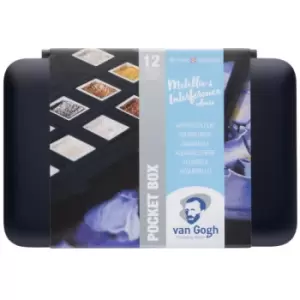 image of Van Gogh Watercolour Paint Pocket Box Speciality Colours 12 Half Pans