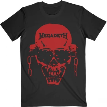 image of Megadeth - Vic Hi-Contrast Red Unisex Large T-Shirt - Black