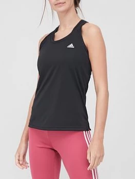 adidas 3 Stripe Tank Top - Black/White, Size XL, Women