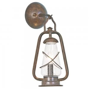 image of 1 Light Outdoor Wall Lantern Light Old Bronze IP44, E14