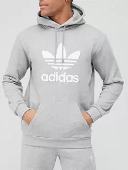 Image of adidas Originals Trefoil Hoodie - Grey Heather, Grey Heather Size XS Men
