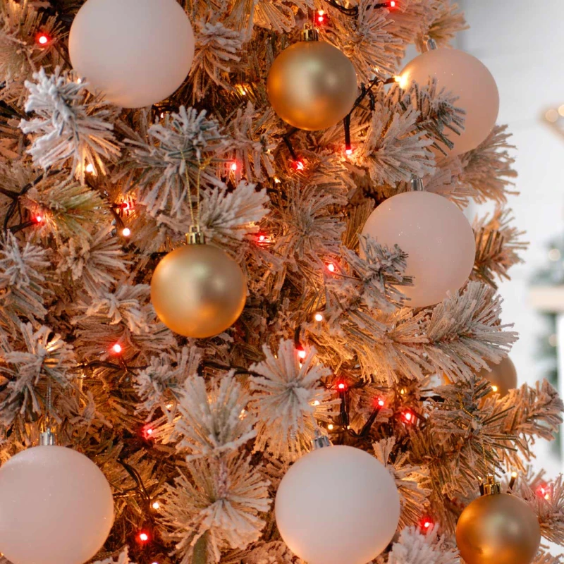 Image of Festive Indoor & Outdoor 9ft Christmas Tree Compact Lights 2000 Red & Warm White LEDs
