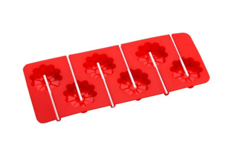 Image of Premier Housewares 6 Flower Moulds 12 Sticks Cake Pop Mould Red