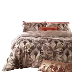 Image of Furn Malaysian Palm Duvet Cover Set (Single) (Blush)