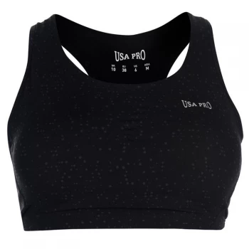 image of USA Pro Racer Back Sports Bra - Charcoal Digi