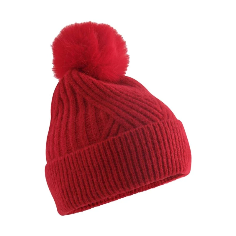 Image of Beechfield Mens Snow Luxe Beanie in Red Red Male One Size