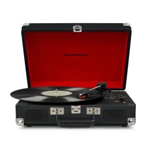 image of Black Crosley Cruiser Deluxe Vintage 3-Speed Bluetooth Portable Turntable