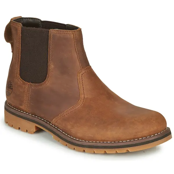 Image of Timberland Mens Larchmont ll Chelsea Leather Pull On Ankle Boots - Rust - UK 9 Brown male PS1720RUS9