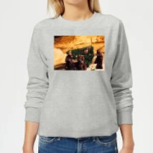 Image of Star Wars Jawas Christmas Tree Womens Christmas Sweatshirt - Grey - 3XL