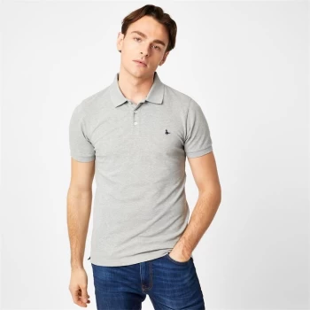 image of Jack Wills Eaton Stretch Polo - Grey Marl